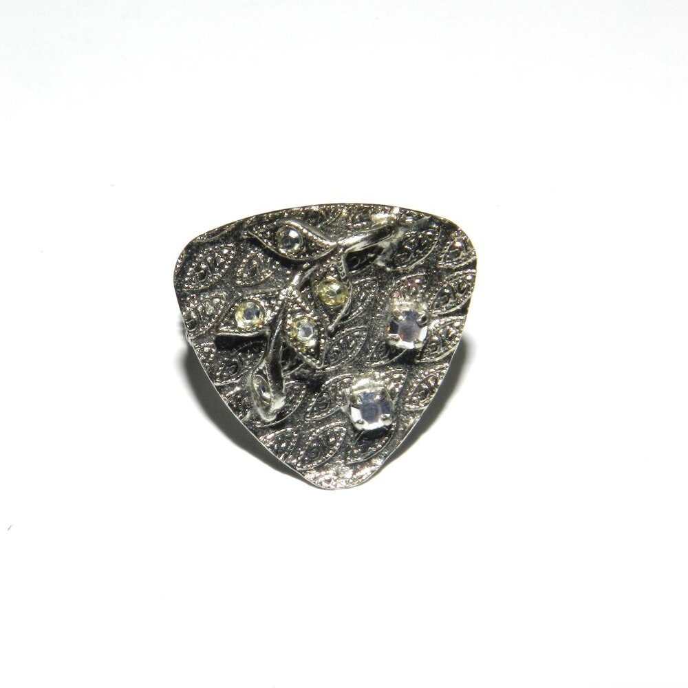Vintage Metal Ring With Stones Made In Germany Size 5 Women's